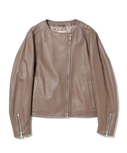 Demi-Luxe BEAMS(デミルクス ビームス)の「マット シープスキン ノーカラー ライダース ブルゾン(ライダースジャケット・レディース・ブラック/ブラウン系その他4・38/40)」の17枚目の写真