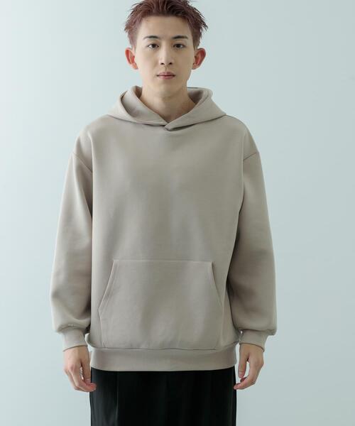 ITEMS URBANRESEARCH（アイテムズ アーバンリサーチ）の「ストレッチダンボール プルオーバーパーカー（パーカー・メンズ・ブラック/ブラウン/イエロー/ベージュ・LARGE/MEDIUM）」の5枚目の写真