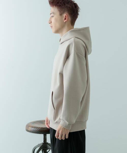 ITEMS URBANRESEARCH（アイテムズ アーバンリサーチ）の「ストレッチダンボール プルオーバーパーカー（パーカー・メンズ・ブラック/ブラウン/イエロー/ベージュ・LARGE/MEDIUM）」の6枚目の写真