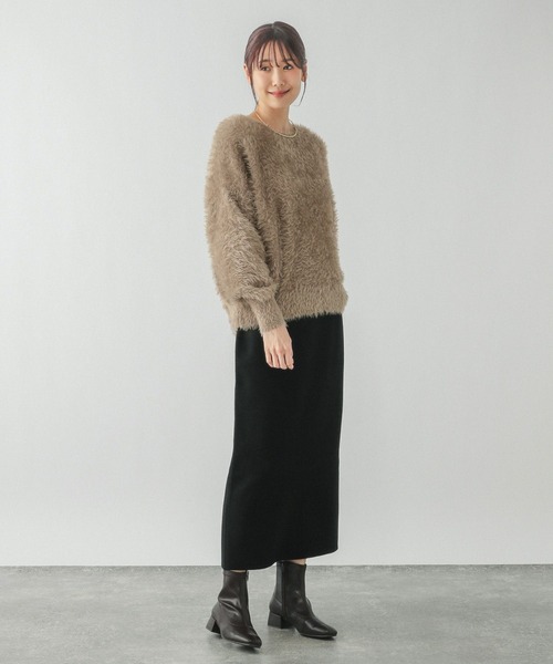 GLOBAL WORK(グローバルワーク)の「フェザープルオーバー*スカートSET/283765(パンツドレス・レディース・モカ/グレー・LARGE/MEDIUM)」の3枚目の写真