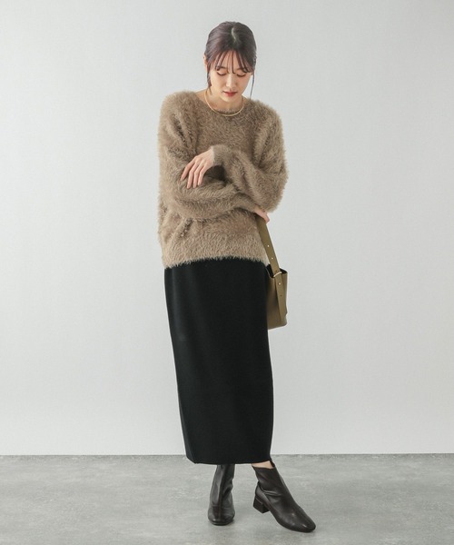 GLOBAL WORK(グローバルワーク)の「フェザープルオーバー*スカートSET/283765(パンツドレス・レディース・モカ/グレー・LARGE/MEDIUM)」の4枚目の写真