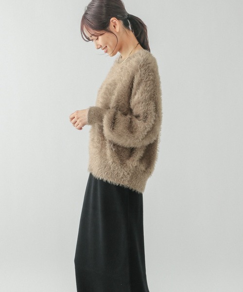 GLOBAL WORK(グローバルワーク)の「フェザープルオーバー*スカートSET/283765(パンツドレス・レディース・モカ/グレー・LARGE/MEDIUM)」の6枚目の写真