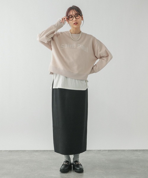 GLOBAL WORK(グローバルワーク)の「フェザープルオーバー*スカートSET/283765(パンツドレス・レディース・モカ/グレー・LARGE/MEDIUM)」の7枚目の写真