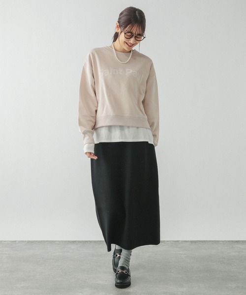 GLOBAL WORK(グローバルワーク)の「フェザープルオーバー*スカートSET/283765(パンツドレス・レディース・モカ/グレー・LARGE/MEDIUM)」の8枚目の写真