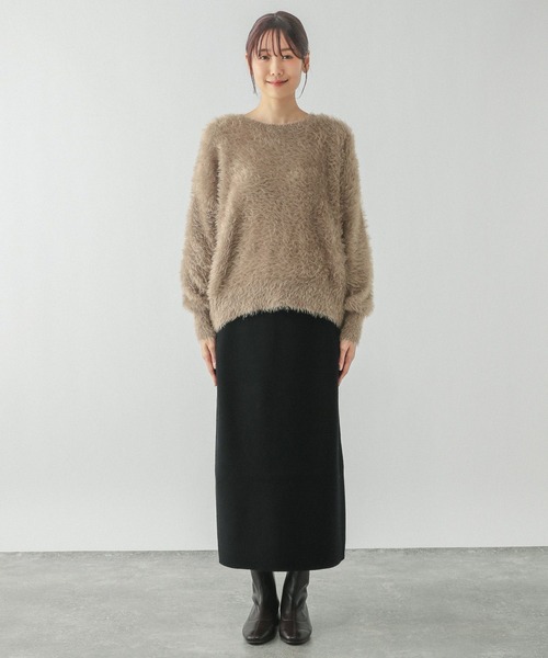 GLOBAL WORK(グローバルワーク)の「フェザープルオーバー*スカートSET/283765(パンツドレス・レディース・モカ/グレー・LARGE/MEDIUM)」の9枚目の写真