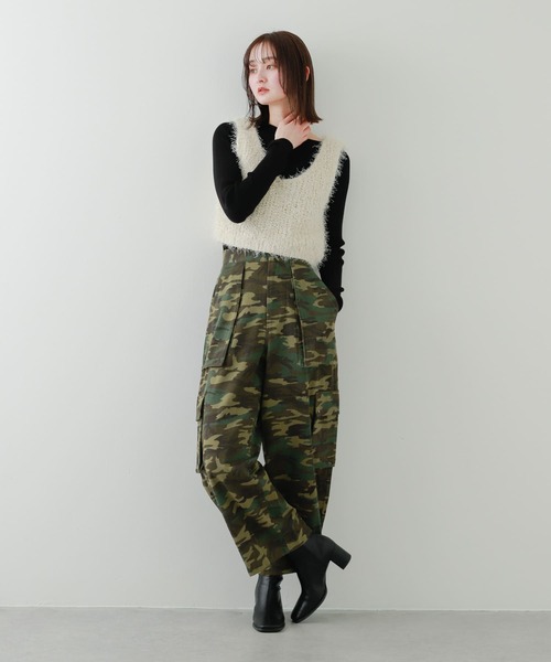 SENSE OF PLACE by URBAN RESEARCH（センスオブプレイスバイアーバンリサーチ）の「コクーンカーゴパンツ（その他パンツ・レディース・アイボリー/カモフラージュ/ネイビー・SMALL/MEDIUM）」の10枚目の写真