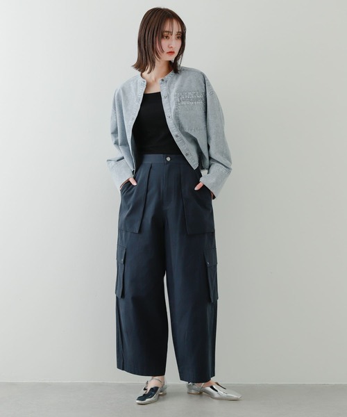 SENSE OF PLACE by URBAN RESEARCH（センスオブプレイスバイアーバンリサーチ）の「コクーンカーゴパンツ（その他パンツ・レディース・アイボリー/カモフラージュ/ネイビー・SMALL/MEDIUM）」の14枚目の写真