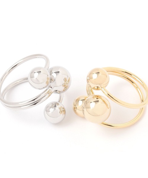 niko and...（ニコアンド）の「螺旋ボールメタルリング（リング・レディース・グレー/イエロー・0）」の4枚目の写真