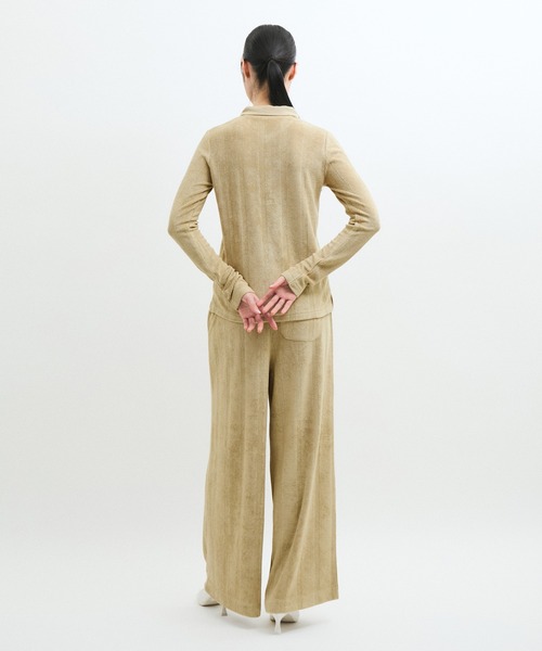 MILLER(ミラー)の「【Miller for ADAM ET ROPE'】別注パイル POLO L/S TEE(Tシャツ/カットソー・レディース・ネイビー/ベージュ・FREE)」の6枚目の写真