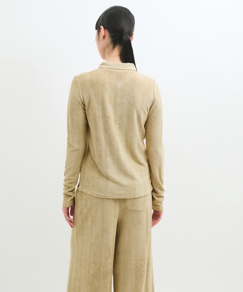 MILLER(ミラー)の「【Miller for ADAM ET ROPE'】別注パイル POLO L/S TEE(Tシャツ/カットソー・レディース・ネイビー/ベージュ・FREE)」の12枚目の写真