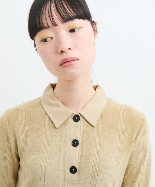 MILLER(ミラー)の「【Miller for ADAM ET ROPE'】別注パイル POLO L/S TEE(Tシャツ/カットソー・レディース・ネイビー/ベージュ・FREE)」の15枚目の写真