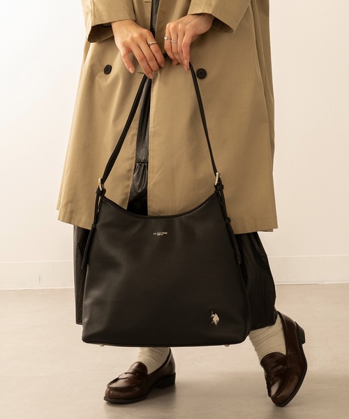 U.S. POLO ASSN.（ユーエスポロアッスン）の「【U.S. POLO ASSN.】≪別注≫2wayワンショルダートートバッグ ショルダーバッグ（トートバッグ・レディース・ブラック/グレイッシュベージュ/ライトグレー・FREE）」の7枚目の写真