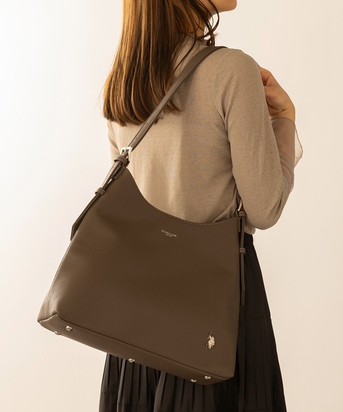 U.S. POLO ASSN.（ユーエスポロアッスン）の「【U.S. POLO ASSN.】≪別注≫2wayワンショルダートートバッグ ショルダーバッグ（トートバッグ・レディース・ブラック/グレイッシュベージュ/ライトグレー・FREE）」の20枚目の写真