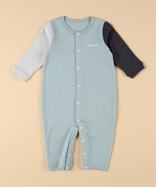 COMME CA ISM（コムサイズム）の「おしりパッチロゴ ツーウェイオール（その他ベビー用品・キッズ・オフホワイト/サックスブルー・60-80cm）」の2枚目の写真