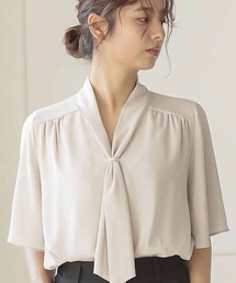 ボウタイ フレアスリーブブラウス