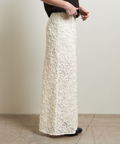 ATTISESSION（アティセッション）の「＜ATTISESSION＞フラワーモチーフ ロングスカート（スカート・レディース・ブラック/オフホワイト・38/36）」の10枚目の写真