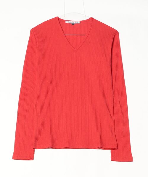 INNOCENT（イノセント）の「『Growth by Grail』針抜きVネックL/S-T（Tシャツ/カットソー・メンズ・グレー/レッド/ブラック・LARGE/MEDIUM）」の5枚目の写真