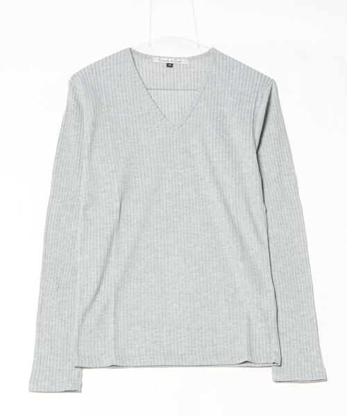 INNOCENT（イノセント）の「『Growth by Grail』針抜きVネックL/S-T（Tシャツ/カットソー・メンズ・グレー/レッド/ブラック・LARGE/MEDIUM）」の6枚目の写真