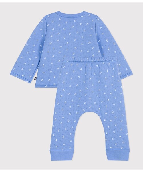 PETIT BATEAU（プチバトー）の「ベビー２点セット（カーディガン/ボレロ・キッズ・ホワイト×ブルー・6MONTH/18MONTH/12MONTH）」の3枚目の写真