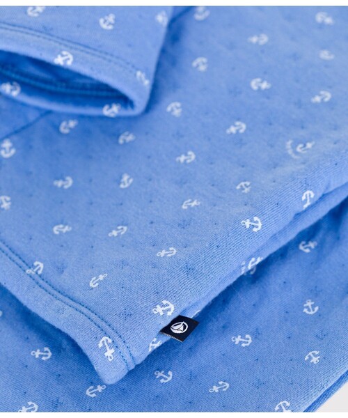 PETIT BATEAU（プチバトー）の「ベビー２点セット（カーディガン/ボレロ・キッズ・ホワイト×ブルー・6MONTH/18MONTH/12MONTH）」の2枚目の写真