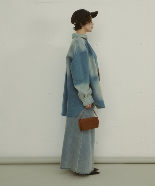 MIRROR STOKE（ミラーストーク）の「【ZOZO限定】VINTAGE DENIM SHIRT JACKET/ヴィンテージデニムシャツジャケット（シャツ/ブラウス・レディース・サックスブルー/ダークブルー・MEDIUM）」の7枚目の写真