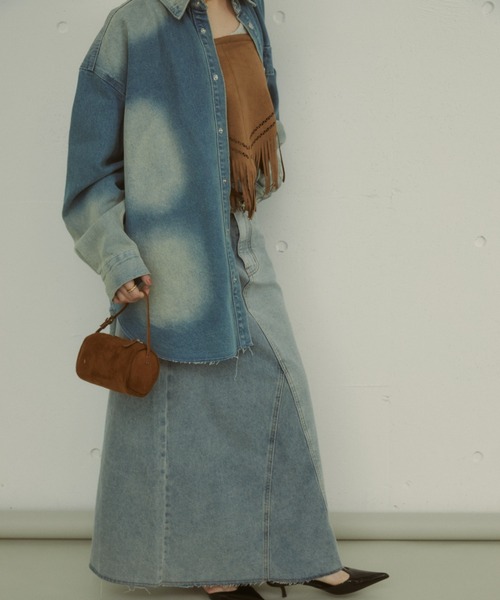 MIRROR STOKE（ミラーストーク）の「【ZOZO限定】VINTAGE DENIM SHIRT JACKET/ヴィンテージデニムシャツジャケット（シャツ/ブラウス・レディース・サックスブルー/ダークブルー・MEDIUM）」の14枚目の写真