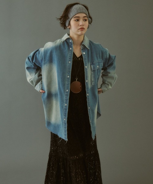 MIRROR STOKE（ミラーストーク）の「【ZOZO限定】VINTAGE DENIM SHIRT JACKET/ヴィンテージデニムシャツジャケット（シャツ/ブラウス・レディース・サックスブルー/ダークブルー・MEDIUM）」の18枚目の写真