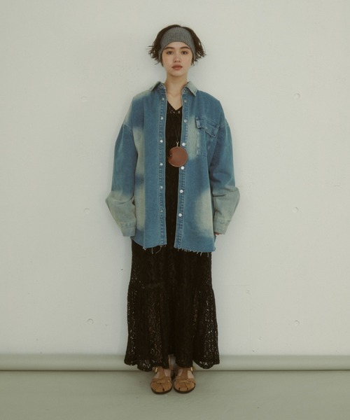 MIRROR STOKE（ミラーストーク）の「【ZOZO限定】VINTAGE DENIM SHIRT JACKET/ヴィンテージデニムシャツジャケット（シャツ/ブラウス・レディース・サックスブルー/ダークブルー・MEDIUM）」の20枚目の写真