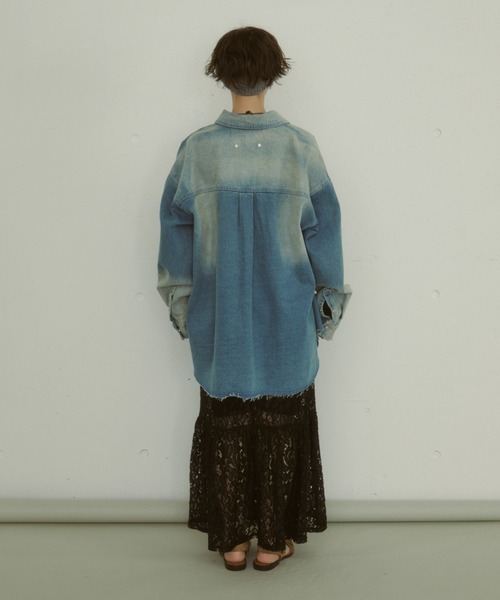 MIRROR STOKE（ミラーストーク）の「【ZOZO限定】VINTAGE DENIM SHIRT JACKET/ヴィンテージデニムシャツジャケット（シャツ/ブラウス・レディース・サックスブルー/ダークブルー・MEDIUM）」の22枚目の写真
