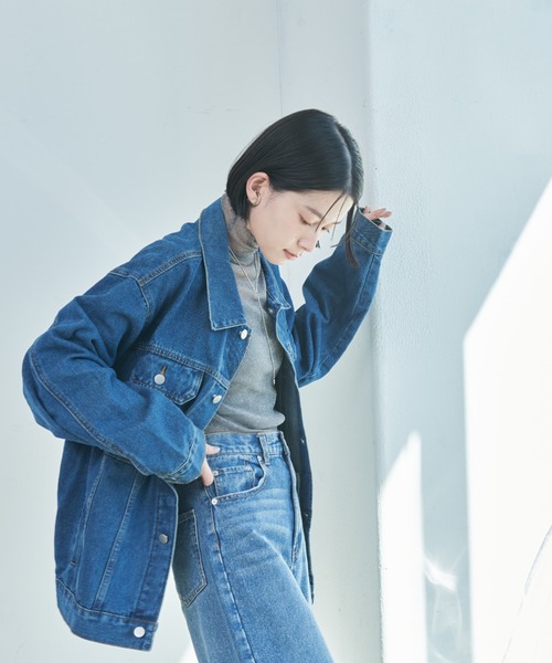 Shelly island（シェリーアイランド）の「ビッグシルエットデニムジャケット（デニムジャケット・レディース・ブルー・FREE）」の11枚目の写真