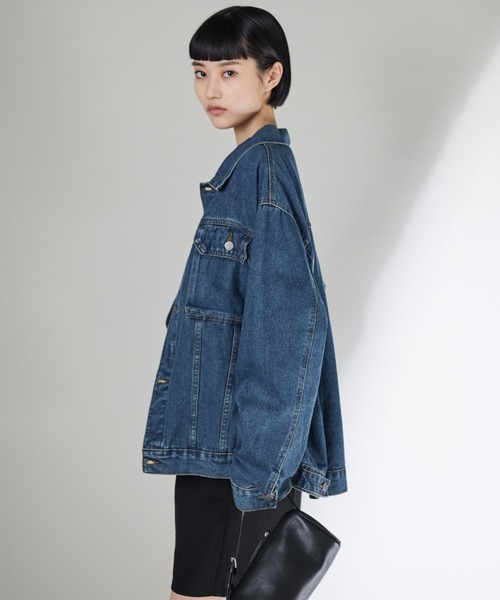 Shelly island（シェリーアイランド）の「ビッグシルエットデニムジャケット（デニムジャケット・レディース・ブルー・FREE）」の18枚目の写真