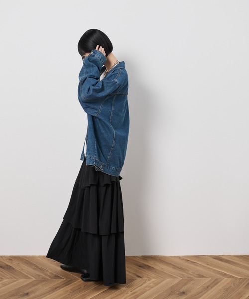 Shelly island（シェリーアイランド）の「ビッグシルエットデニムジャケット（デニムジャケット・レディース・ブルー・FREE）」の5枚目の写真