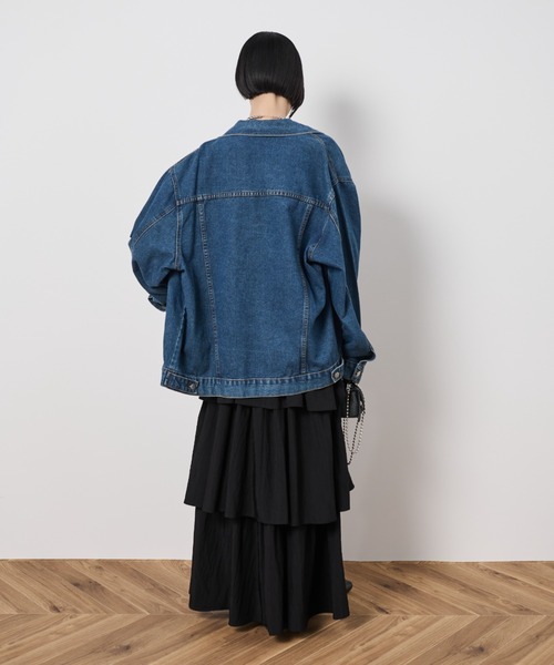 Shelly island（シェリーアイランド）の「ビッグシルエットデニムジャケット（デニムジャケット・レディース・ブルー・FREE）」の6枚目の写真