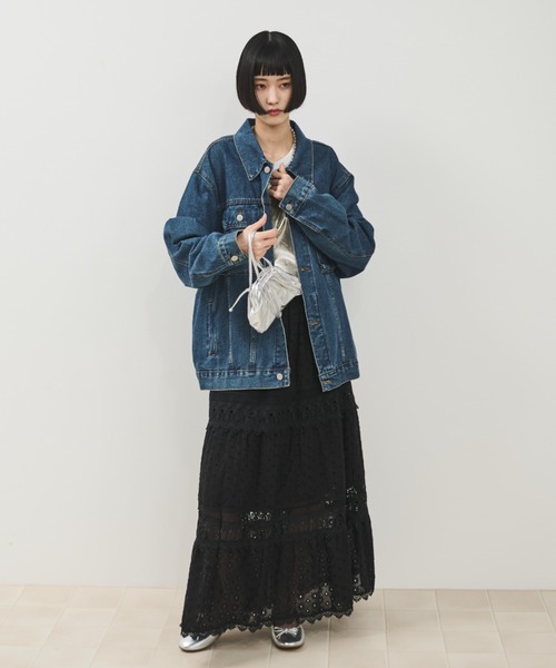 Shelly island（シェリーアイランド）の「ビッグシルエットデニムジャケット（デニムジャケット・レディース・ブルー・FREE）」の7枚目の写真