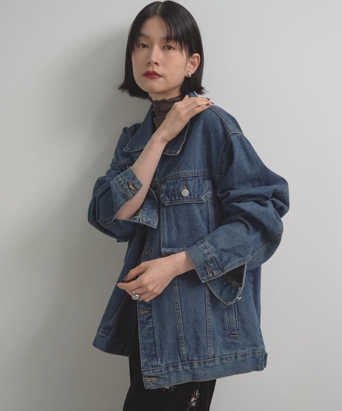 Shelly island（シェリーアイランド）の「ビッグシルエットデニムジャケット（デニムジャケット・レディース・ブルー・FREE）」の22枚目の写真