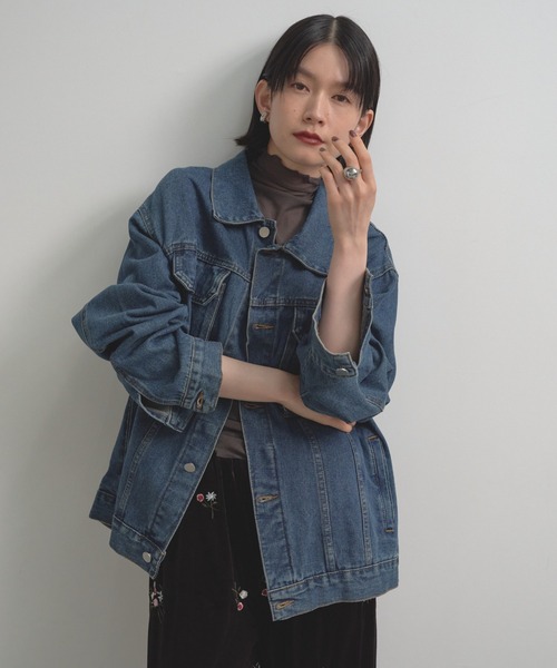 Shelly island（シェリーアイランド）の「ビッグシルエットデニムジャケット（デニムジャケット・レディース・ブルー・FREE）」の21枚目の写真