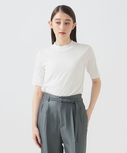 B:MING by BEAMS(ビーミングバイビームス)の「ウォッシャブル モックネック ニット(ニット/セーター・レディース・オフホワイト/ネイビー/ブルー・ONE SIZE)」の2枚目の写真