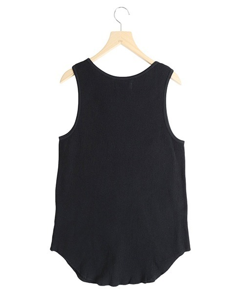 marka（マーカ）の「marka / マーカ：別注 WAFFLE TANK TOP - plain-：M25E-07CS02A[COR]（Tシャツ/カットソー・メンズ・ブラック・2(M)/1(S)）」の2枚目の写真