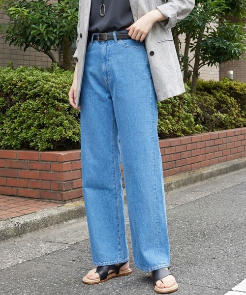 qualite(カリテ)の「【e×カリテ】“美脚見えデニム”コットンリネンデニム/春服/セットアップ(デニムパンツ・レディース・ブルー・38/36/40)」の1枚目の写真