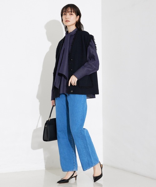 qualite(カリテ)の「【e×カリテ】“美脚見えデニム”コットンリネンデニム/春服/セットアップ(デニムパンツ・レディース・ブルー・38/36/40)」の10枚目の写真