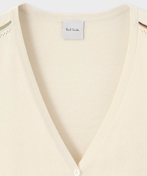 Paul Smith（ポールスミス）の「ウィメンズ "Signature Stripe" アイレット カーディガン / 155222 527N（ニット/セーター・レディース・オレンジ/オフホワイト/グリーン/ブラック・MEDIUM）」の8枚目の写真