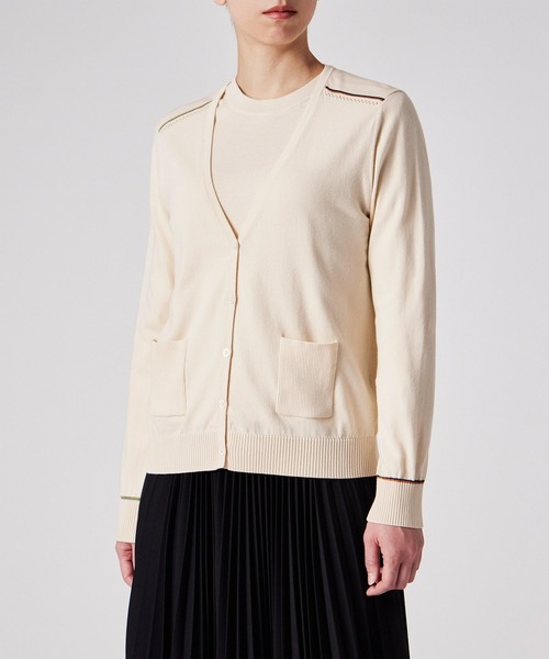 Paul Smith（ポールスミス）の「ウィメンズ "Signature Stripe" アイレット カーディガン / 155222 527N（ニット/セーター・レディース・オレンジ/オフホワイト/グリーン/ブラック・MEDIUM）」の6枚目の写真