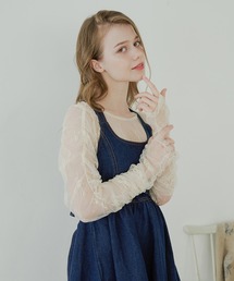 Ambre Neige（アンブルネージュ）の「tulle shirring tops / チュールシャーリングトップス（Tシャツ/カットソー）」