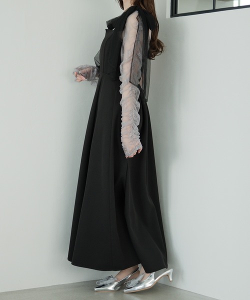 Ambre Neige（アンブルネージュ）の「tulle shirring tops / チュールシャーリングトップス（Tシャツ/カットソー・レディース・ブラック/アイボリー/ライトグレー・FREE）」の19枚目の写真