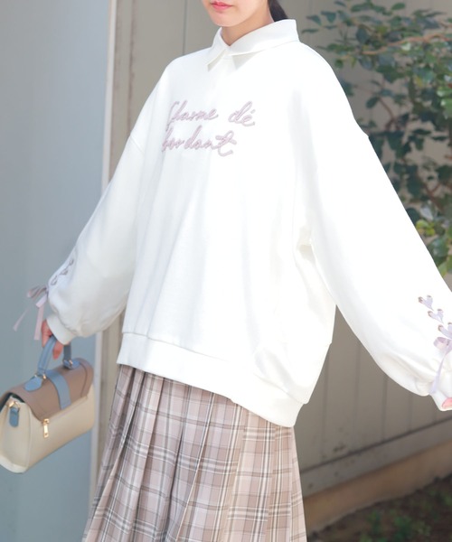 axes femmeカットソーセット セール】アソート刺繍編上げトレーナー（Tシャツ/カットソー）｜axes