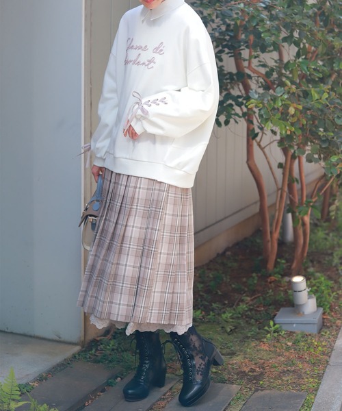 セール】アソート刺繍編上げトレーナー（Tシャツ/カットソー）｜axes