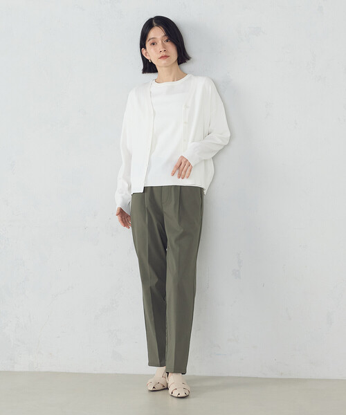 COMME CA ISM(コムサイズム)の「【ウォッシャブル・UVカット】ベーシック サマーニットカーディガン(カーディガン/ボレロ・レディース・ブラック/ホワイト/グリーン/モカ・MEDIUM/LARGE)」の5枚目の写真