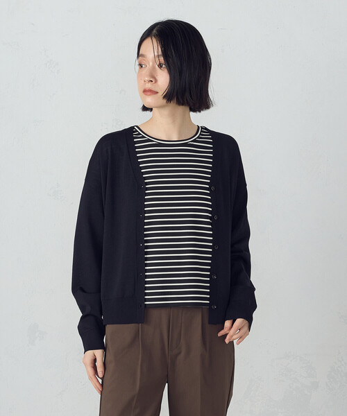 COMME CA ISM(コムサイズム)の「【ウォッシャブル・UVカット】ベーシック サマーニットカーディガン(カーディガン/ボレロ・レディース・ブラック/ホワイト/グリーン/モカ・MEDIUM/LARGE)」の13枚目の写真