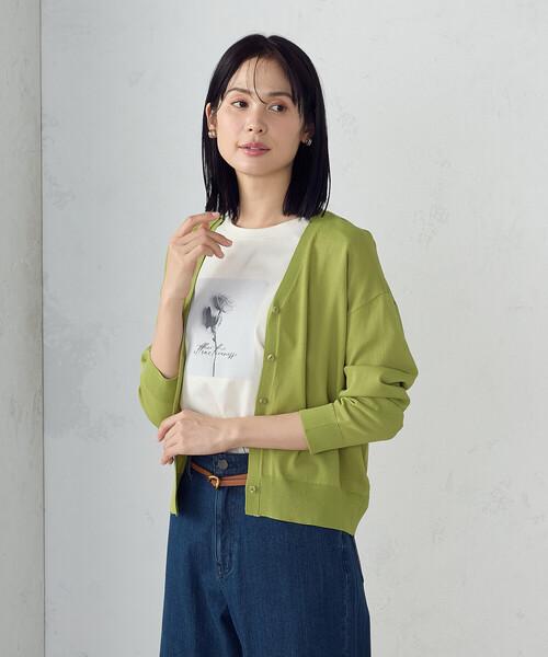 COMME CA ISM(コムサイズム)の「【ウォッシャブル・UVカット】ベーシック サマーニットカーディガン(カーディガン/ボレロ・レディース・ブラック/ホワイト/グリーン/モカ・MEDIUM/LARGE)」の21枚目の写真