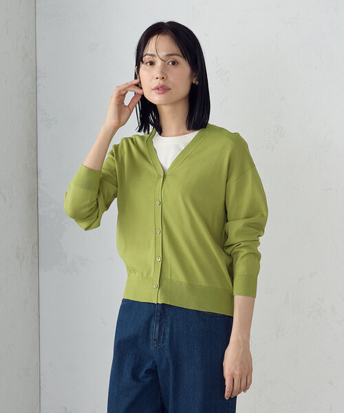 COMME CA ISM(コムサイズム)の「【ウォッシャブル・UVカット】ベーシック サマーニットカーディガン(カーディガン/ボレロ・レディース・ブラック/ホワイト/グリーン/モカ・MEDIUM/LARGE)」の22枚目の写真